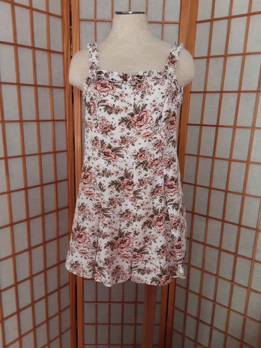 Cream Romper with Floral Print